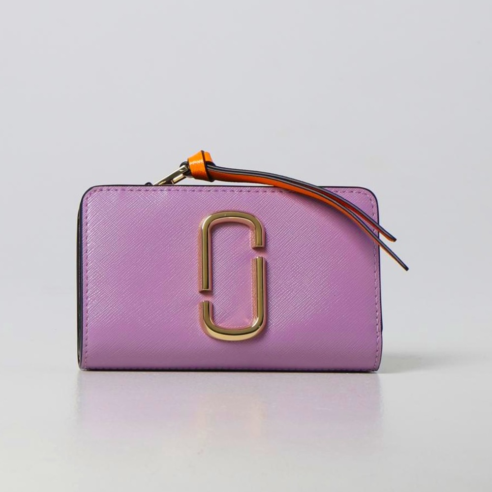 Marc Jacobs Purple and Orange Wallet with Gold Hardware